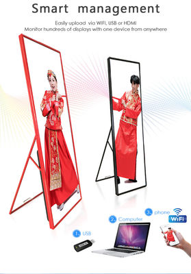 Portable GOB LED Poster Display Base Type P2.5 3840Hz For Hotels Restaurants