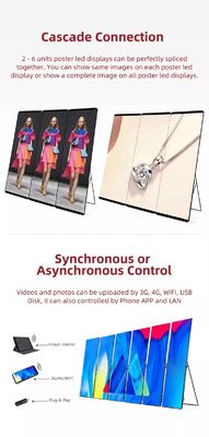 Cascade Connection LED Poster Display Base Style For Exhibitions Airports Stations