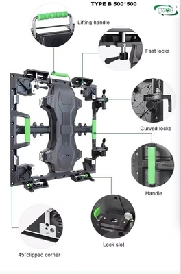 P2.604 4K Stage Rental LED Screen Type B Inner Outer Curve Lock System 90°
