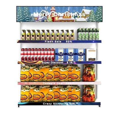1R1G1B P1.875 GOB Shelf LED Display advertising 900*60mm waterproof For Supermarket