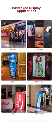 640X1920mm Smart LED Poster Display P2.5 Digital Signage LED Screen WiFi USB LAN Control
